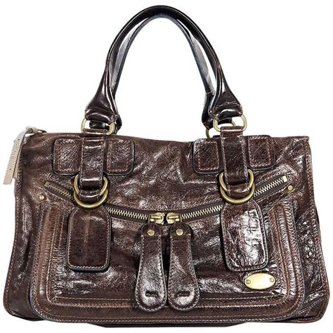 buy chloe distressed brown purse|chloe leather shoulder bag.